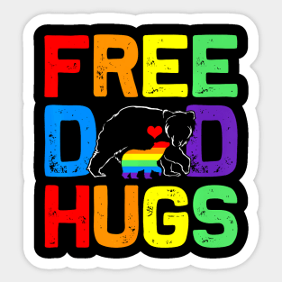 LGBTQ Bear Free Dad Hugs Proud Ally Flag Pride Sticker